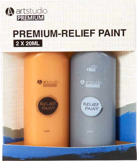 Art Studio Premium Pack of 2 Multicolour Relief Paints