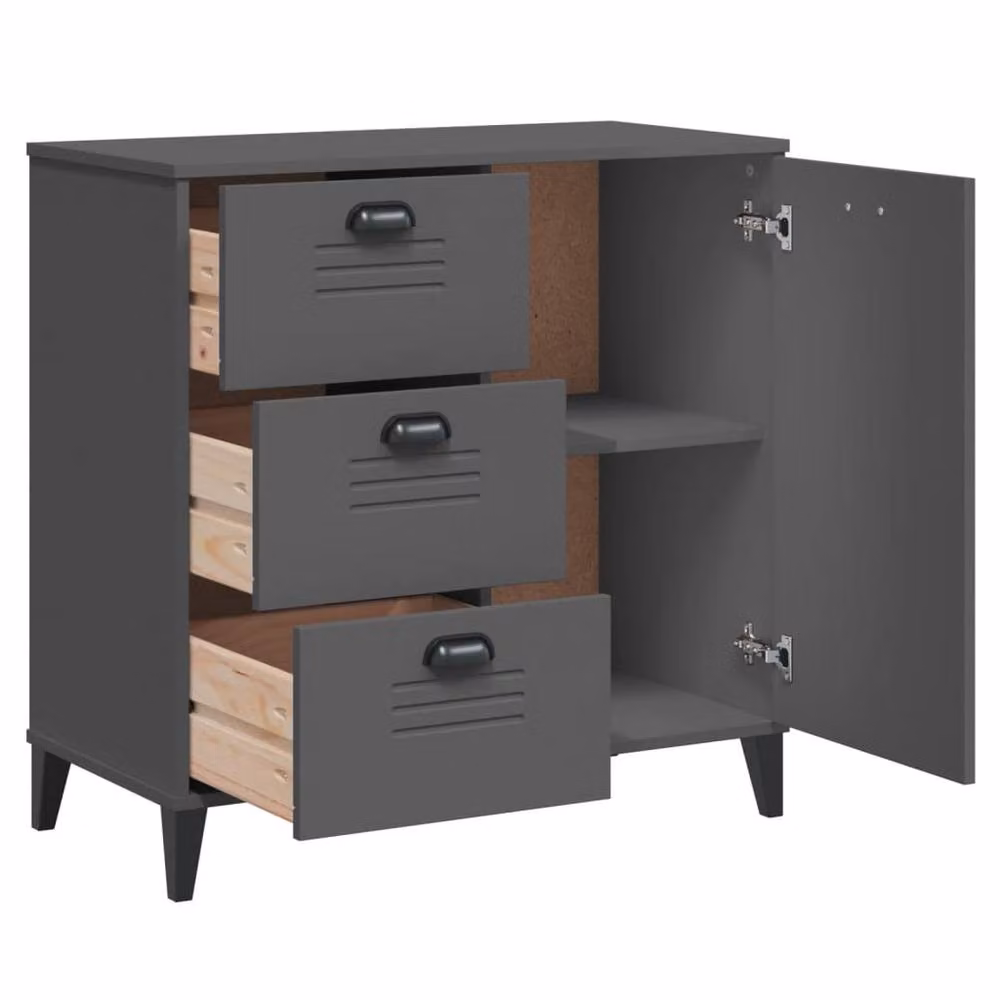 Berkfield Home VIKEN Sideboard in Anthracite Grey, W/D/H: 80 x 40 x 80 cm – 4