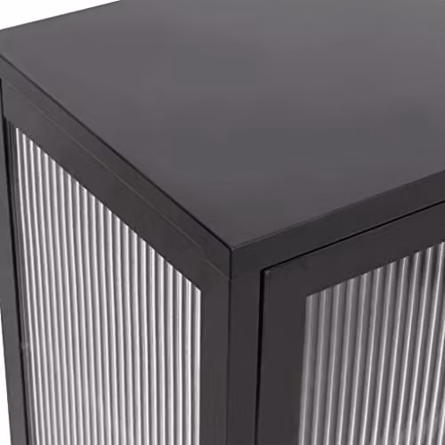 vidaXL Modern Black Sideboard with Glass and Metal, W/D/H: 70 x 35 x 70 cm – 4