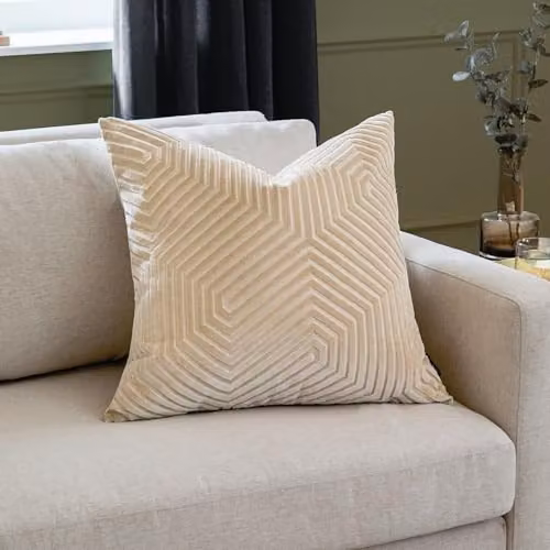 Paoletti Evoke Square Velvet Cushion in White, W/D/H: 55 x 55 x 55 cm – 3
