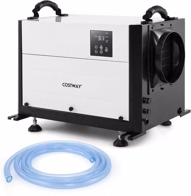 Costway Commercial Crawl Space Dehumidifier with 3 Modes, White/Multicolour