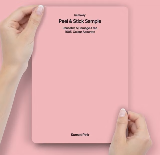 Hemway Interior Paint Sample Peel and Stick Swatch in Sunset Pink