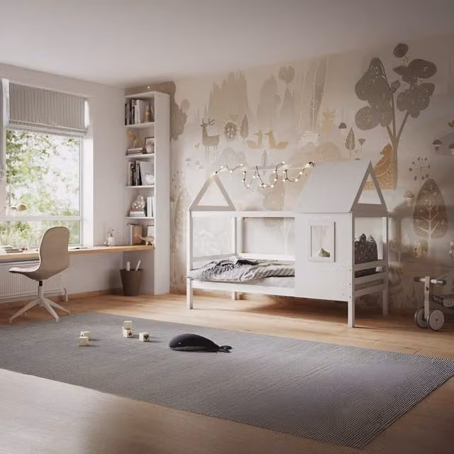 Flair Scandinavian White Wood Childrens Treehouse Bed