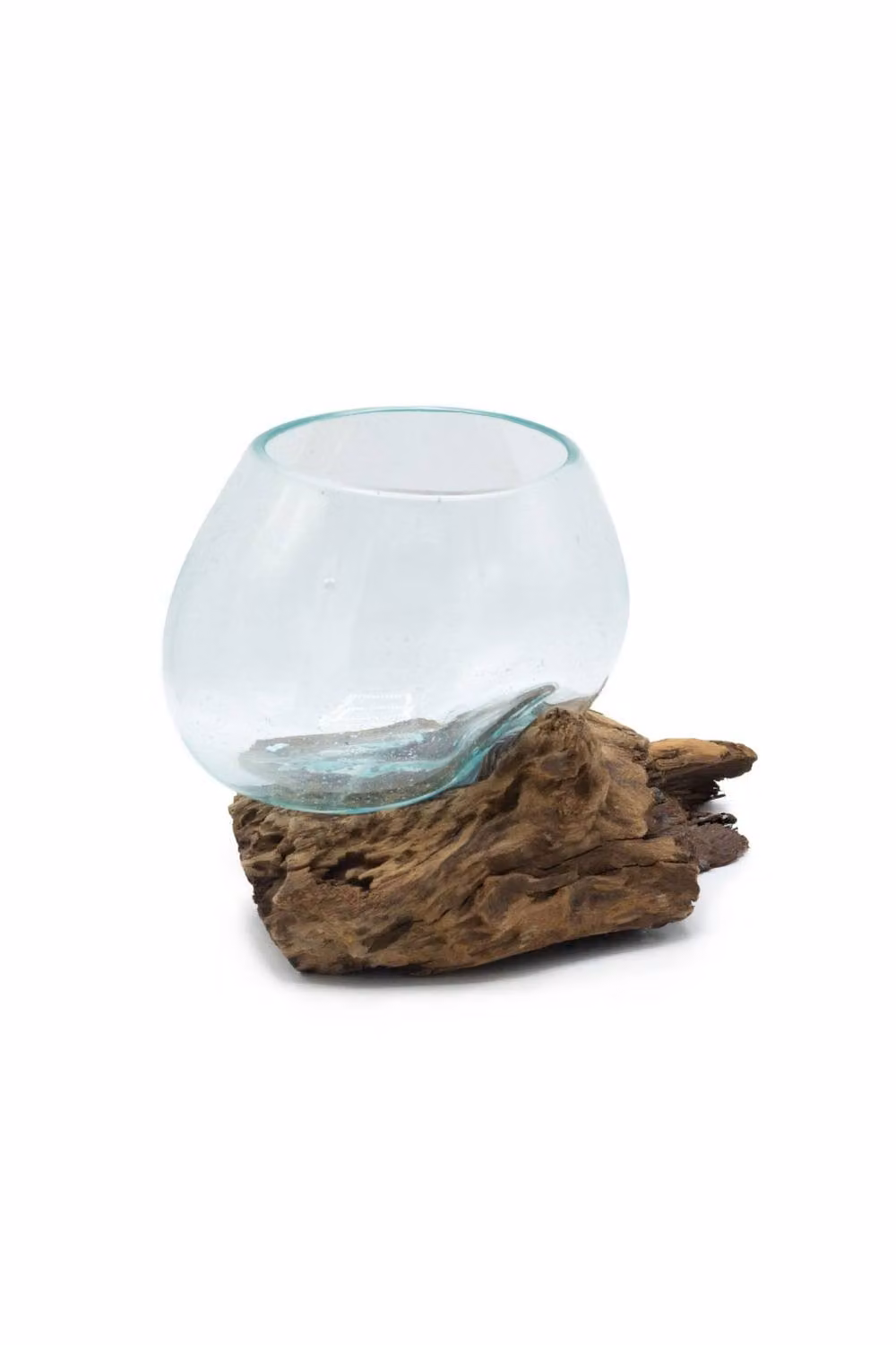 KDMD Handcrafted Molten Glass and Wood Bowl in Clear, W/D/H: 22.0 x 22.0 x 6.0 cm – 2