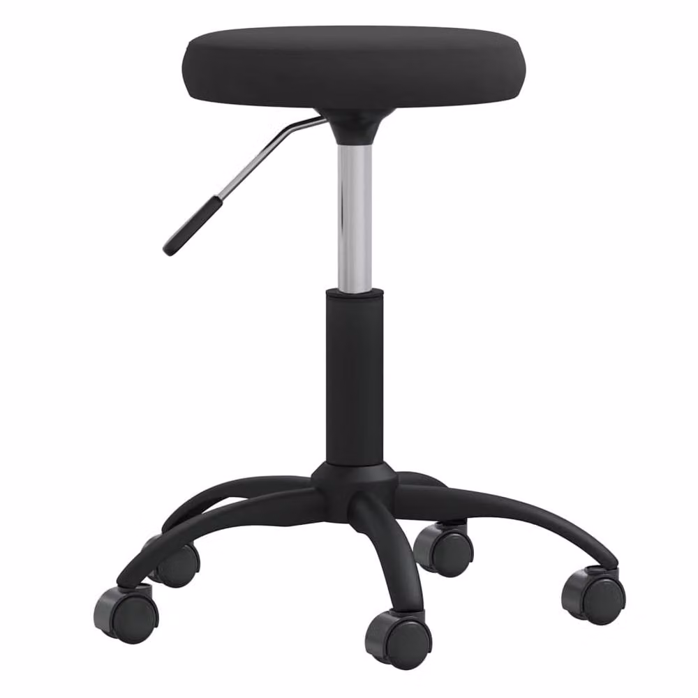 Berkfield Modern Black Velvet Swivel Task Chair with Metal Frame and Castors – 2