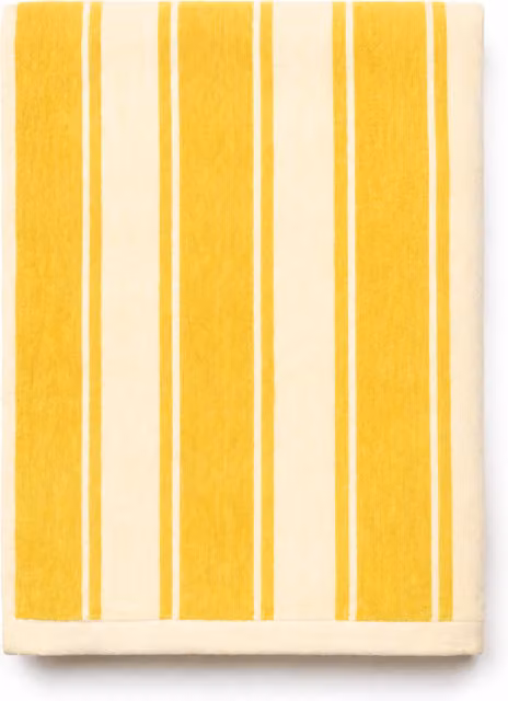 Meco Yellow Striped Fluffy Cotton Terry Towel