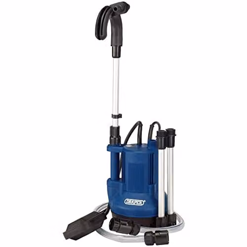 Draper 36327 Submersible Clean Water Butt Pump with Float Switch, 350W, 40L/min, Blue – 1