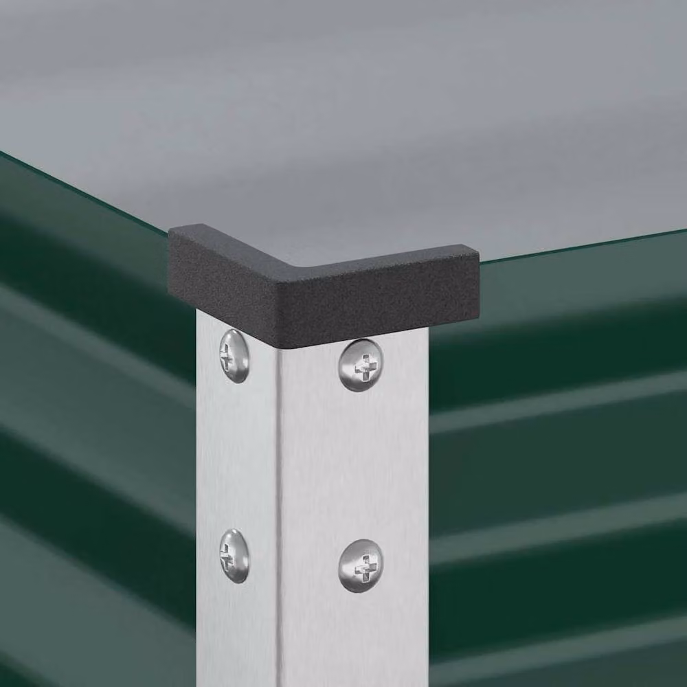 Berkfield Home Steel Garden Planter Tub, Green, W/D/H: 45 x 45 x 88 cm – 4