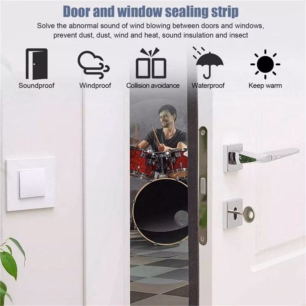 Kelvenix Black Self-Adhesive Waterproof Rubber Foam Sealing Tape Roll, W/D/H: 12 x 12 x 4 mm, Length: 4 m – 4