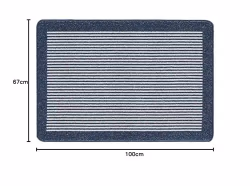 My Mat Stain Resistant Navy Stripe Runner, W: 67 cm, L: 100 cm – 3