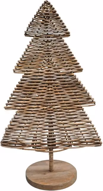 Ivyline Kubu Rattan Tabletop Christmas Tree in Natural Beige, Height: 80 cm – 1