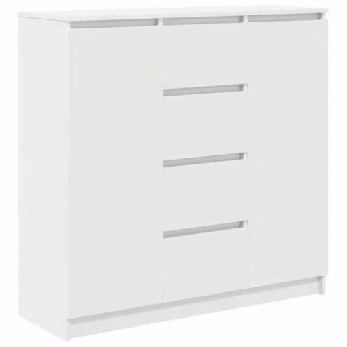 vidaXL Modern White Sideboard with Drawers in Engineered Wood, W/D/H: 100.5 x 35 x 98.5 cm