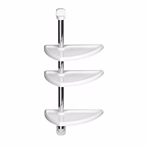 Premier Housewares 3-Tier Wall Mounted Bathroom Shelf Unit with Adjustable Shelves, White