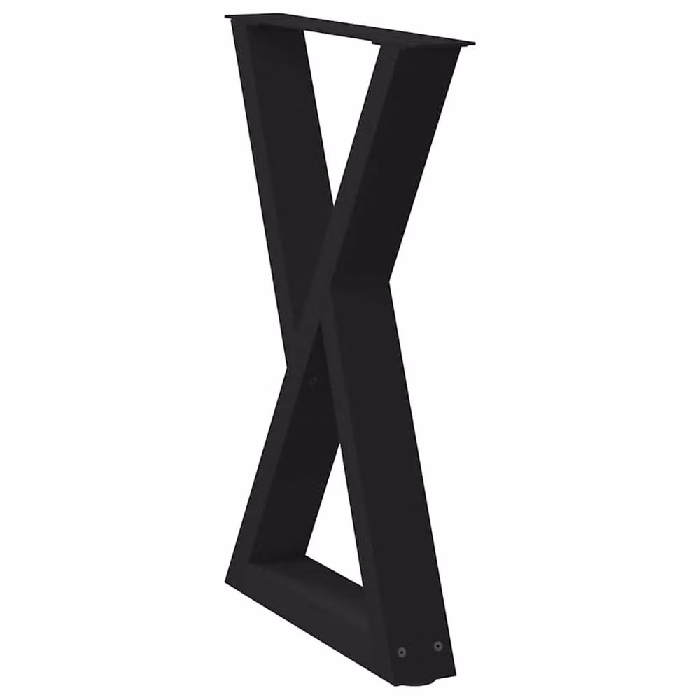 Berkfield Home Modern Dining Table Legs, 2 Pieces, Black Steel, H: 72-73.3 cm x W: 60 cm – 3