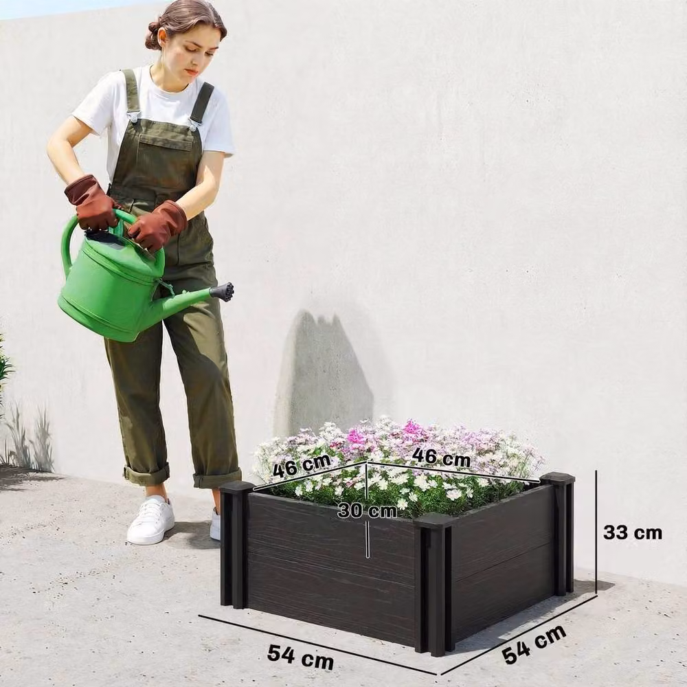 Kelvenix Raised Garden Bed Kit in Dark Grey, W/D/H: 60.96 x 60.96 x 30.48 cm – 2
