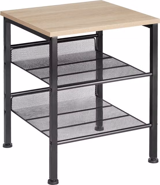 Tectake Lincoln Industrial Bedside Table in Oak Sonoma and Black
