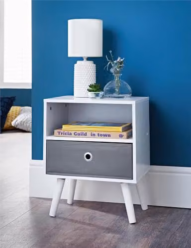 Spot on Dealz 2 Cube Storage Unit in Grey or White, Modern Glossy MDF and Wood Bookcase and Shelving Unit, W/D/H: 40 x 30 x 30 cm – 2