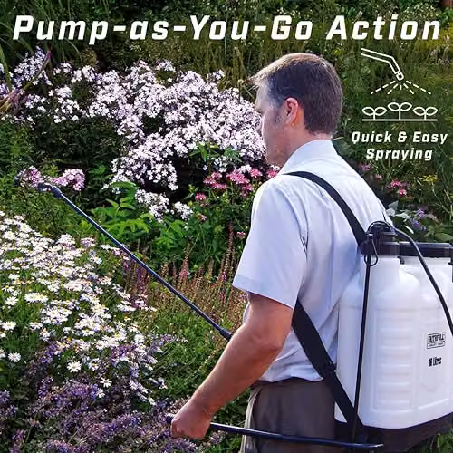 Faithfull 16 Litre Knapsack Pressure Sprayer with 3 Adjustable Nozzles and Service Kit in Multicolour and White – 3