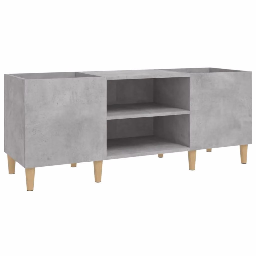 Berkfield Home Record Cabinet in Concrete Grey, W/D/H: 121 x 38 x 48 cm – 2