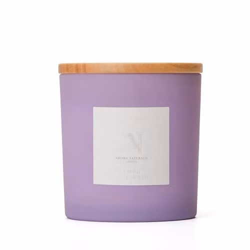 Aroma Naturals Frosted Scented Glass Candle in Purple and Brown, 360g