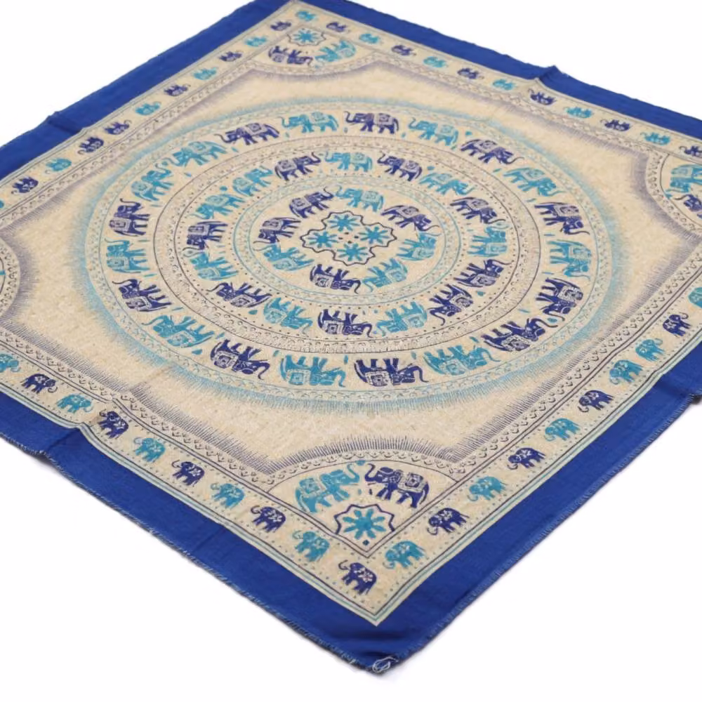 KDMD Elephant Mandala Blue Ethnic Wall Hanging and Beach Spread – 2