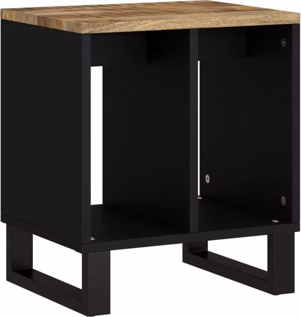 Berkfield Home Side Table in Brown, Solid Mango and Engineered Wood, W: 40 cm, D: 31 cm, H: 46 cm – 1
