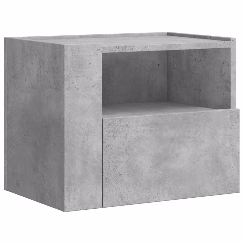Berkfield Home Wall-mounted Bedside Cabinet, Concrete Grey, W: 45 cm, D: 30 cm, H: 35 cm – 3