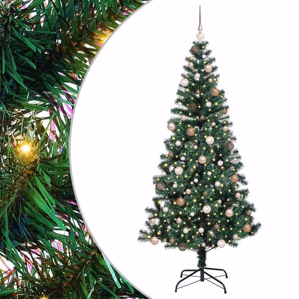 Berkfield Home Pre-lit Artificial Christmas Tree in Green, Height: 210 cm – 2