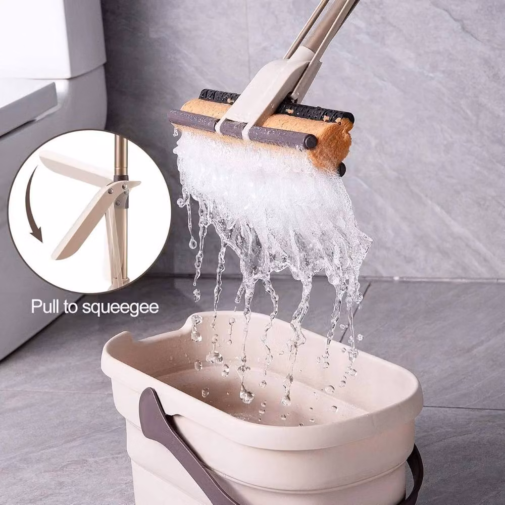 Havendro Heavy Duty Super Absorbent Cleaning Mop with Telescopic Handle and 2 Microfibre Heads in Brown – 3