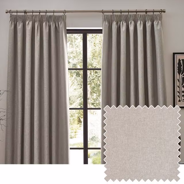 Make It A Home Blackout Pencil Pleat Curtains, Thermal Insulating, W: 137 cm, H: 168 cm