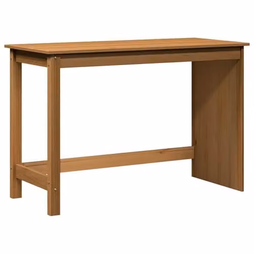 vidaXL Minimalist Writing Desk in Honey Brown Solid Pine Wood, W/D/H: 112 x 50 x 75 cm