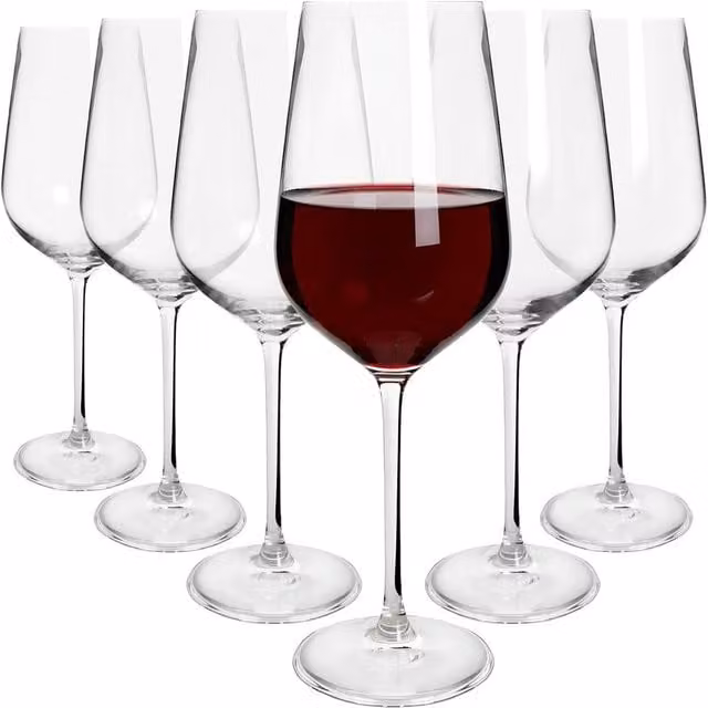 Argon Tableware Knightsbridge Lead-Free Crystal Red Wine Glasses, 620ml, Pack of 6, Transparent – 2