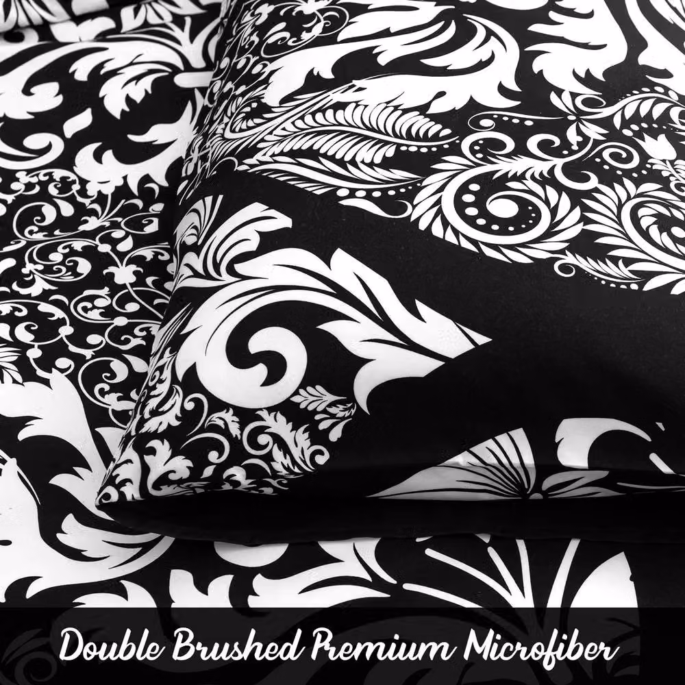 Grace Luxury Hypoallergenic Microfibre Duvet Cover and Pillowcase Set, Black, W: 200 cm, H: 180 cm – 5