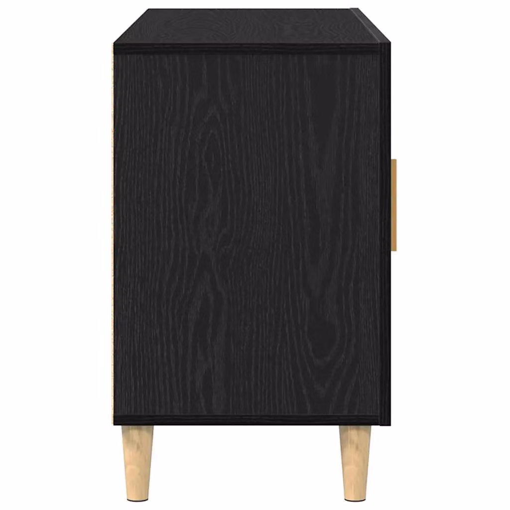 Berkfield Home Black Oak Sideboard, W/D/H: 100 x 36 x 60 cm – 3