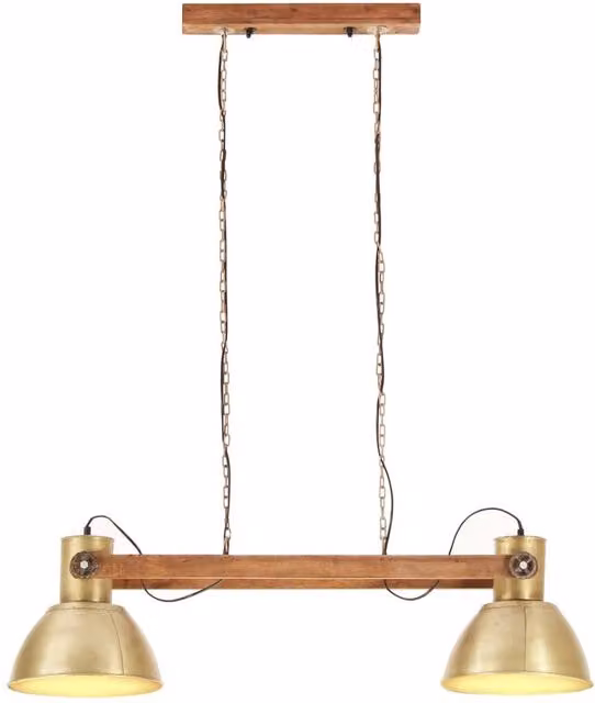 Berkfield Home Industrial Hanging Lamp in Gold/Brass and Brown, Height: 109 cm, E27