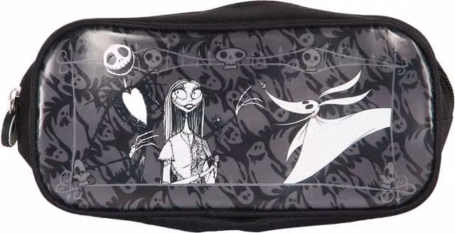 Disney Nightmare Before Christmas Black Plastic Zip Pencil Case Pouch