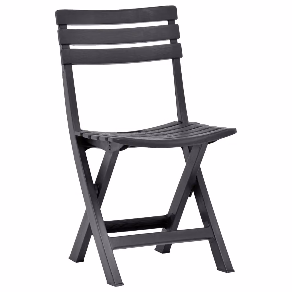 Berkfield Home Folding Garden Chairs, 2 Pack, Plastic, Anthracite and Black – 2