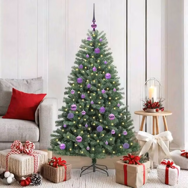 Berkfield Home Green Artificial Hinged Christmas Tree, Height: 150 cm