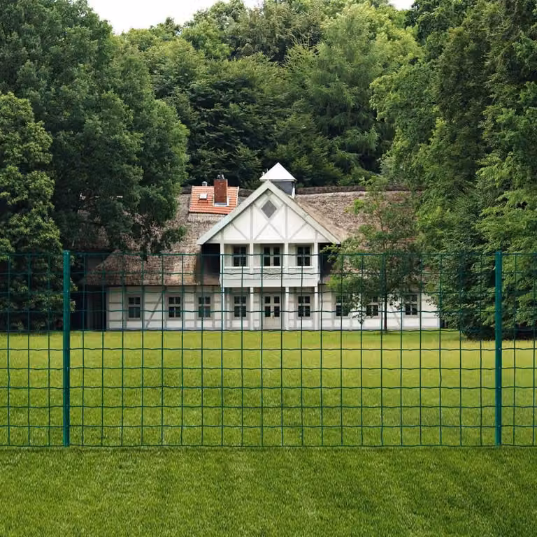 Berkfield Home Durable Euro Fence Green PVC-Coated Steel 20 x 1.5 m