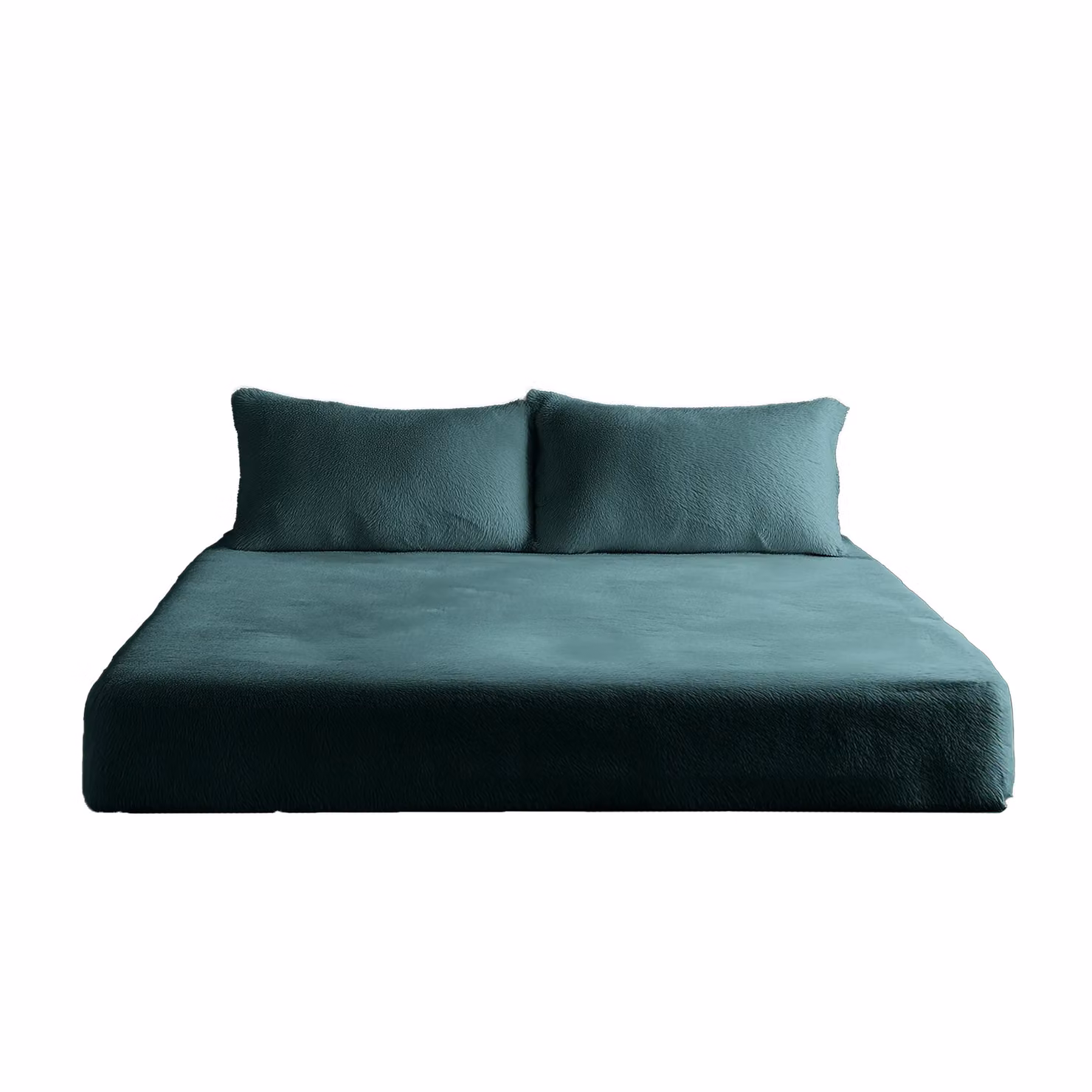 Snug City Teddy Fleece Extra Deep Fitted Sheet, Petrol, W/D/H: 200 x 200 x 30 cm – 2