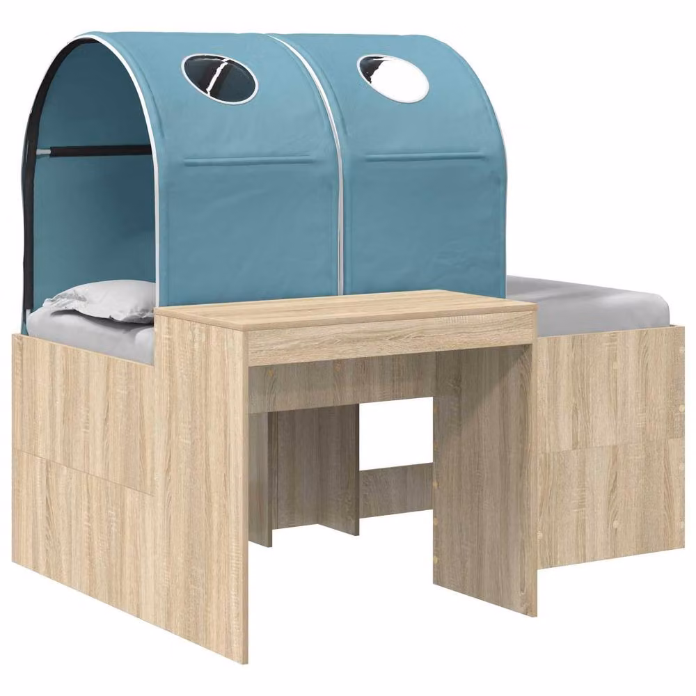Berkfield Home 3-Piece Bed with Tunnel in Artisan Oak and Light Blue – 2