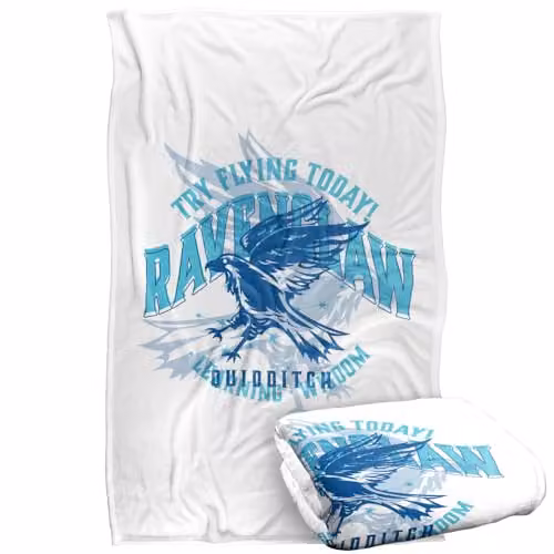 Warner Bros. Harry Potter Ravenclaw Try Flying Super Soft Fleece Throw Blanket, Multicolour, W: 91.44 cm x D: 147 cm – 1