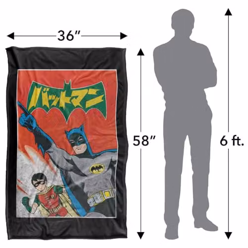 Warner Bros. Batman Robin Kanji Big Logo Super Soft Fleece Throw Blanket, Multicolour, W: 91.44 cm, D: 147 cm – 4
