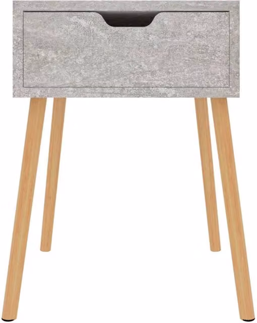 Berkfield Home Elegant Bedside Cabinets, 2 Piece Set, Concrete Grey, W/D/H: 40 x 40 x 56 cm