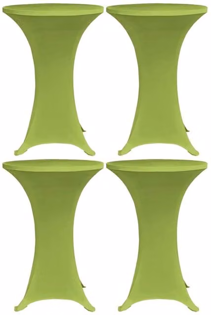 Berkfield Home Stretch Elastic Round Tablecloth, 4 Piece Set, Green, Diameter: 70 cm – 1