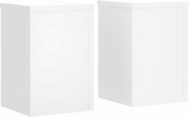 Berkfield Home Set of 2 White Modern Square Plant Stands, W/D/H: 20 x 20 x 30 cm