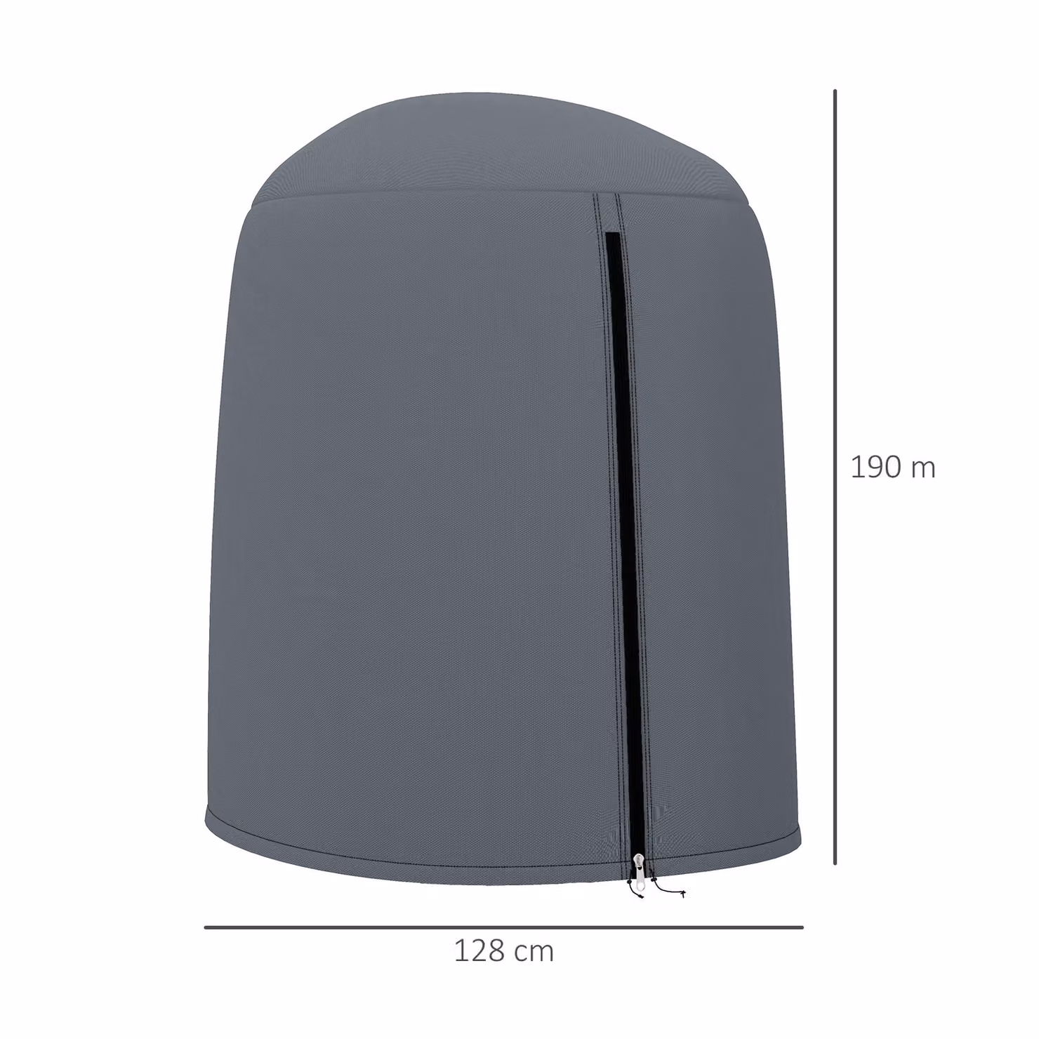 Outsunny Grey Hanging Egg Chair Furniture Cover with Zip, Oxford Fabric, H 172 cm x W 128 cm x D 128 cm – 3