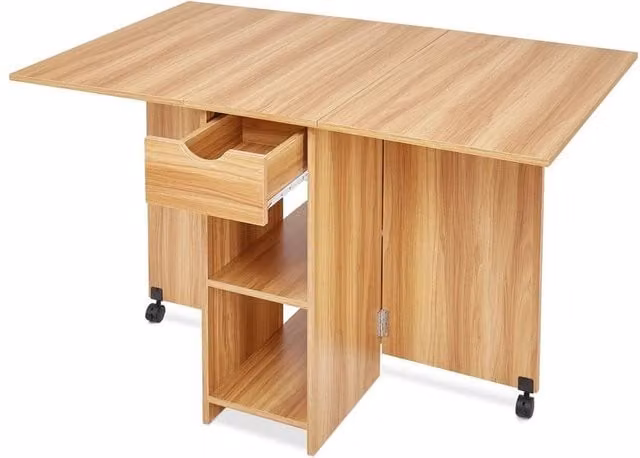 FORGEVIO Mondeer Oak Folding Dining Table in Light Oak Brown