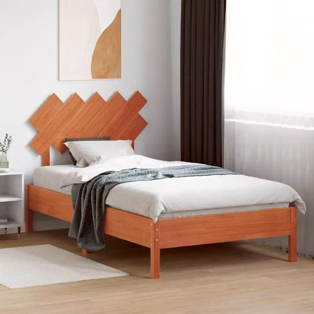 Berkfield Home Geometric Solid Wood Pine Headboard in Wax Brown, Width: 100 cm – 1