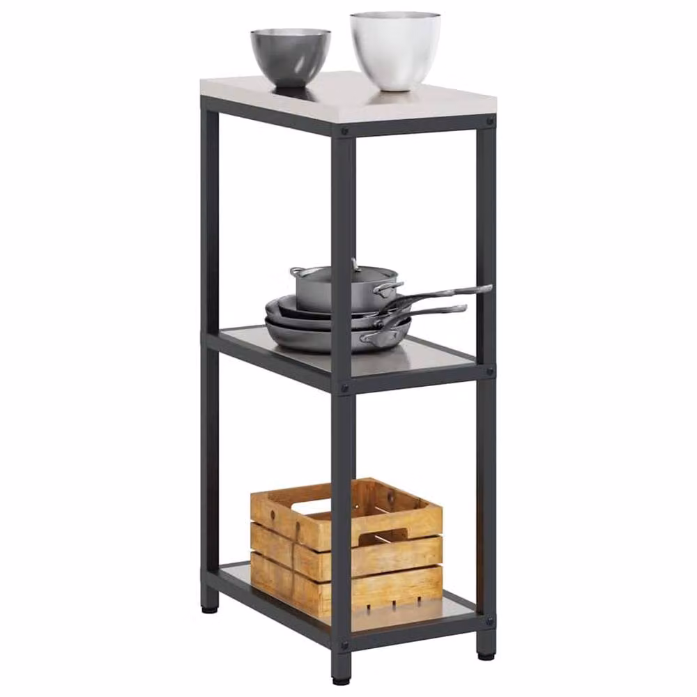 Berkfield Home Modern Kitchen Storage Shelf in Silver Stainless Steel – 2